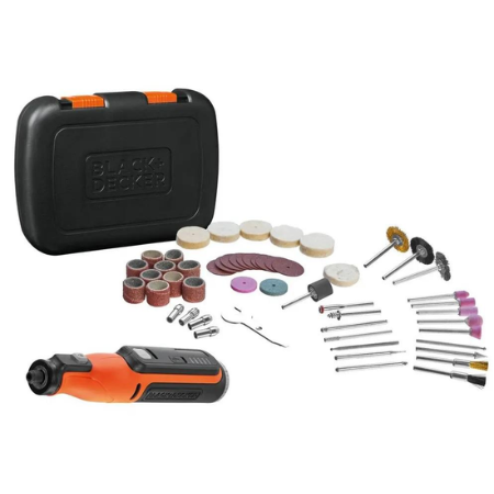Multiferramenta Rotativa 7,2V 1,5Ah 37 Acessórios Black Decker BCRT8I-XJ
