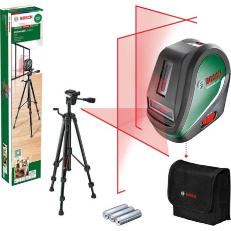 Nivel Laser de Linha Cruzada Vermelha UniversalLevel 3 + Tripod Bosch 0603663905