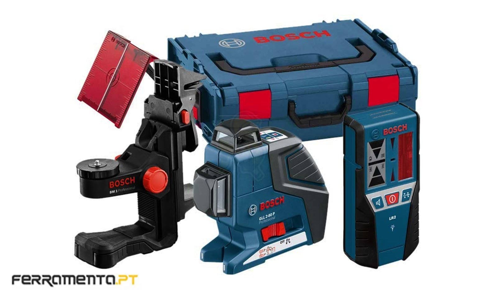 Nível Laser de linhas 360º Bosch GLL 2-80 P Professional + BM 1 + LR 2