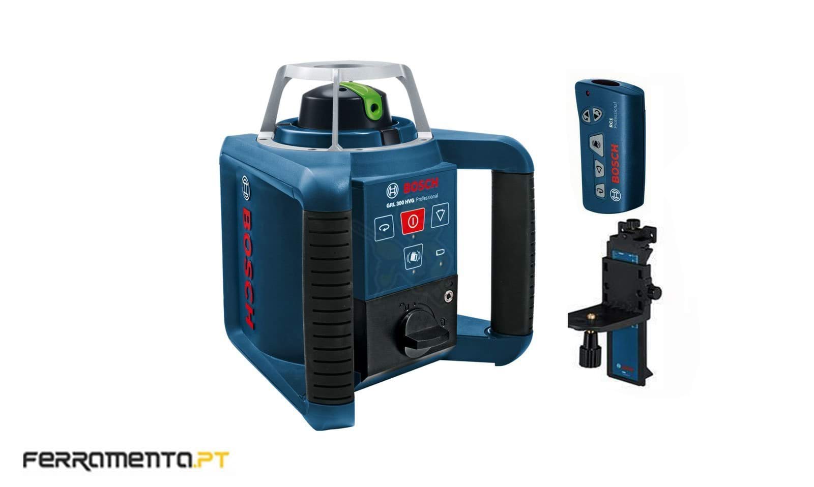 Nível Laser Giratório 300m Verde Bosch GRL 300 HVG + RC1 + WM4