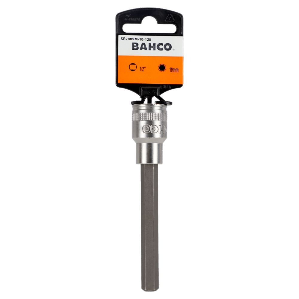 Chaves de caixa quadradas 1/2" sextavada longa 6mm (100mm) - Bahco SB7809M-6-100