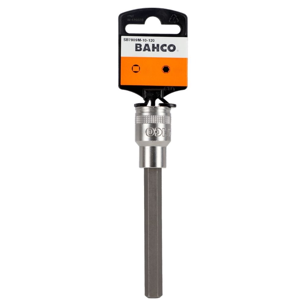 Chaves de caixa quadradas 1/2" sextavada longa 6mm (140mm) - Bahco SB7809M-6-140