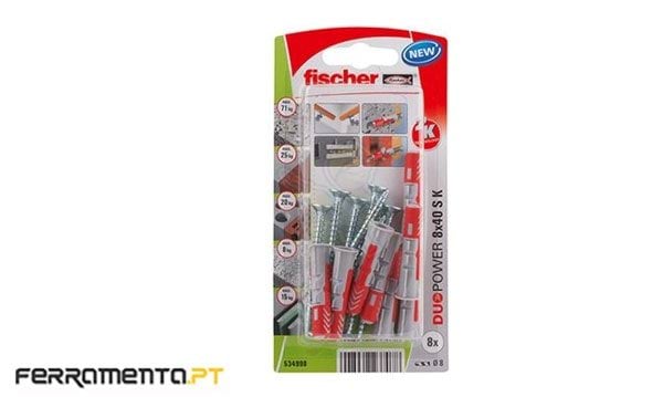 Pack 8 Buchas DUOPOWER Ø8x40 S Fischer 534998