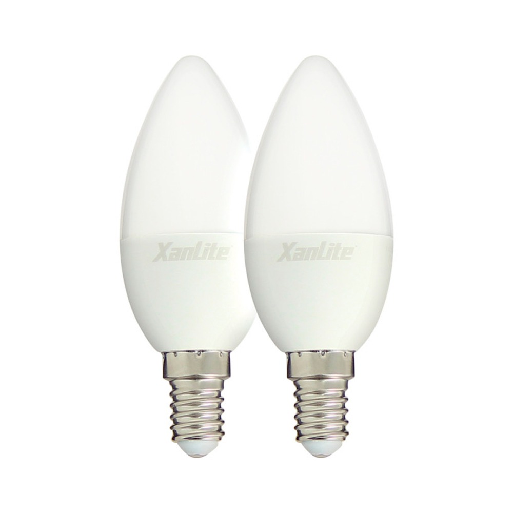 Lâmpadas LED Chama E14 470LM 2700K 2un Xanlite PACK2EV470F