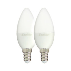 Lâmpadas LED Chama E14 470LM 2700K 2un Xanlite PACK2EV470F