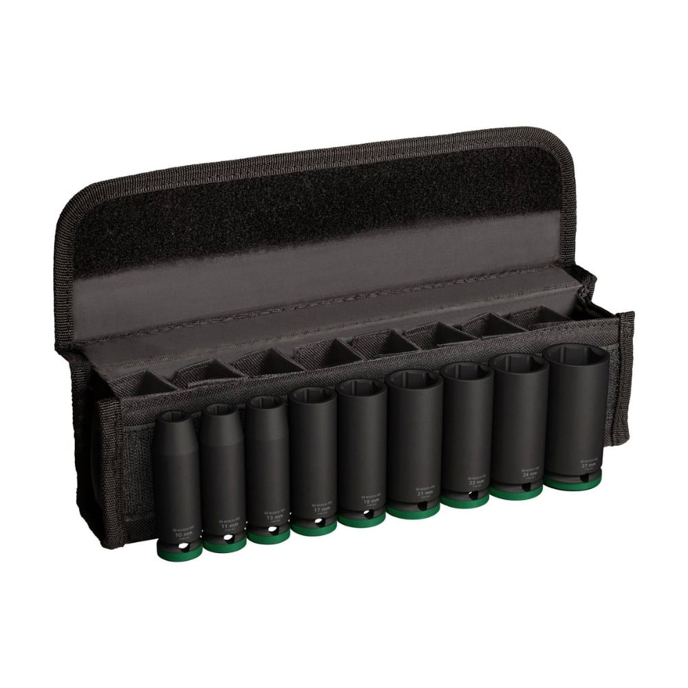 PRO Chave de caixa Impact 1/2" Longo (9 uds) Bosch 2608003040