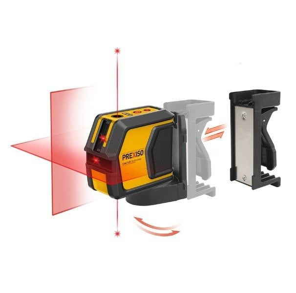 Prexiso Nível Laser de Linha Cruzada com 2 Pontos de Prumo com Suporte - P2LC15