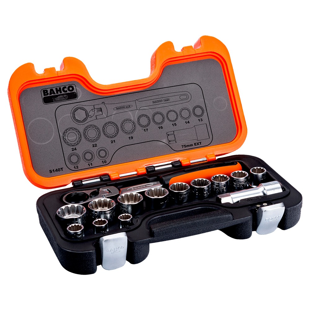 Kit Chaves de Caixa com Roquete 12Pcs Bahco S140T