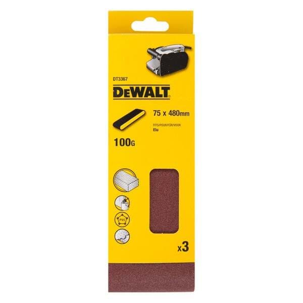 Cintas de Lixas 75mm x 480mm 3un Dewalt DT336-QZ