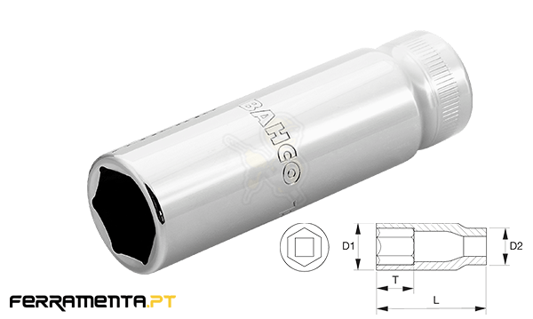 Chave de Caixa Longa Hexagonal 1/2" 32mm Bahco SB7805SM-32