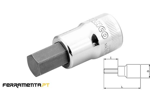 Chaves de Caixa Hexagonal 1/2'' 19 mm Bahco SB7809M-19