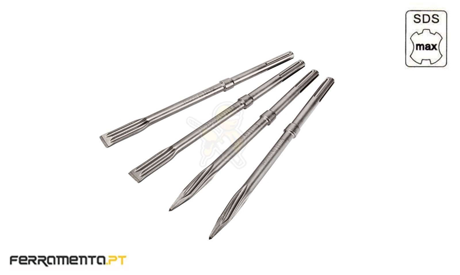 Set 4 Cinzéis e Ponteiros SDS-Max Bosch 2607017368