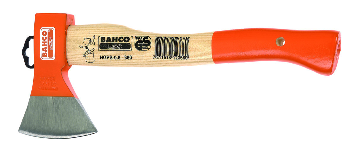 Machado de campismo com pega curva para madeira de freixo 360 mm 800 g - Embalagem individual Bahco HGPS-0.6-360-WB