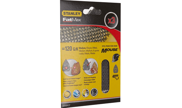 Folhas de Lixa c/ velcro G120 3Un Stanley STA39127-XJ