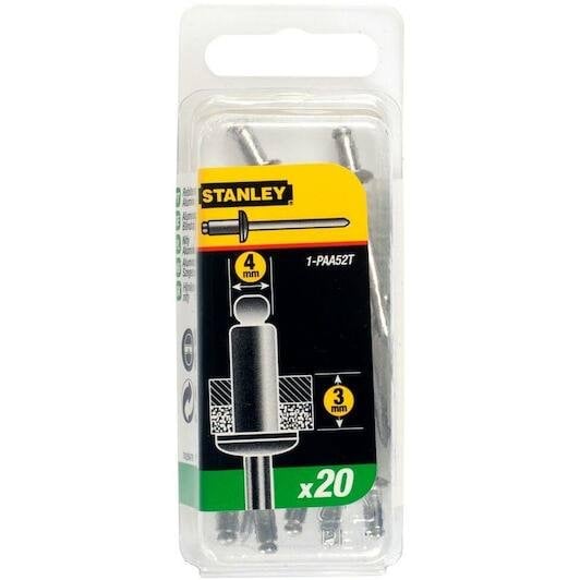 Rebites de Alumínio 4x3mm 20 Uni Stanley 1-PAA52T 