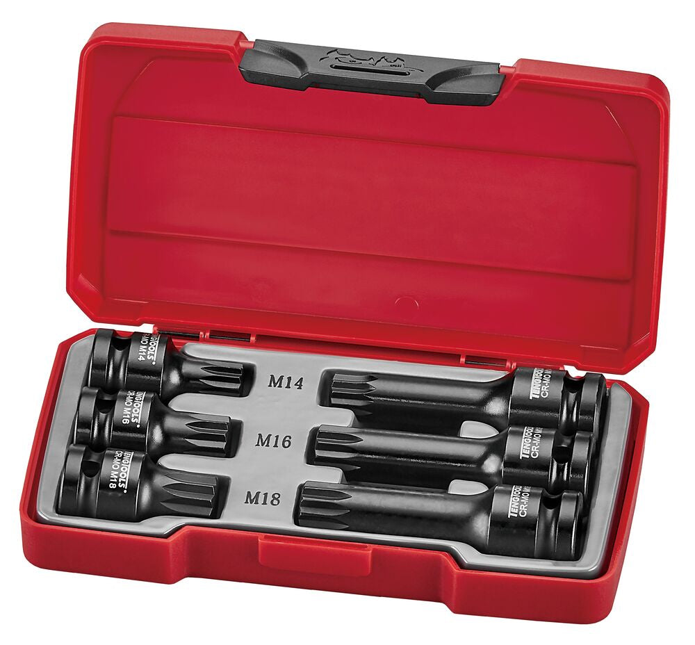 Conjunto de chaves de impacto de 1/2" XZN/três cantos, DIN, 6 peças Tengtools T9206