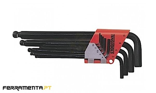 Jogo 9 Chaves Métricas Hex Ponta Esférica Teng Tools 1479MM