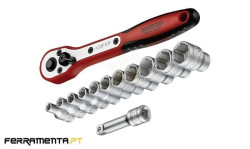 Jogo Chaves de Caixa E Roquete 1/4" Teng Tools M1413N1