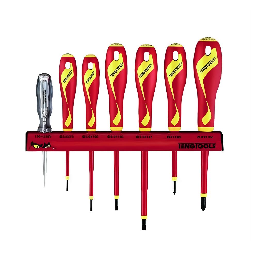 Conjunto de 7 chaves de fenda isoladas de 1000 volts Teng Tools WRMDV07N
