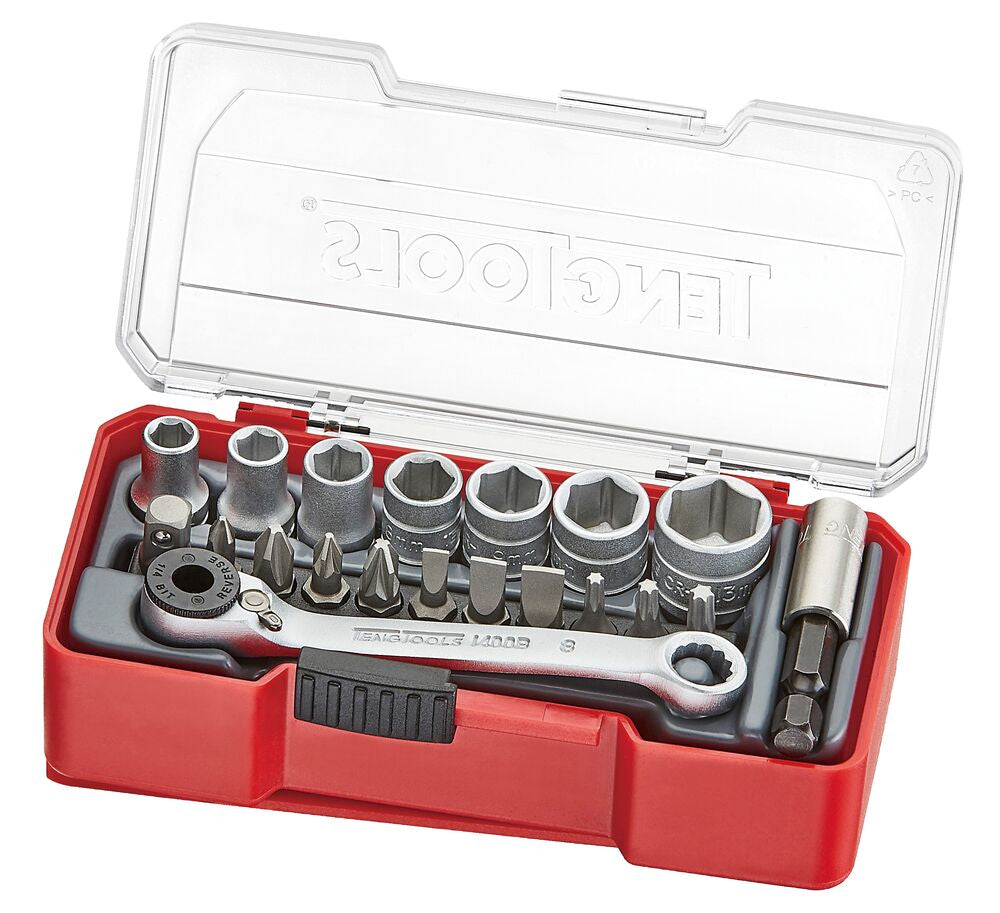 Conjunto de chaves de soquete de 1/4" de 6 pontas com clipe para cinto, 20 peças Tengtools TJ1420