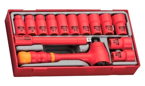 Jogo Roquete 3/8" 1000V 14 Peças Teng Tools TTV3814