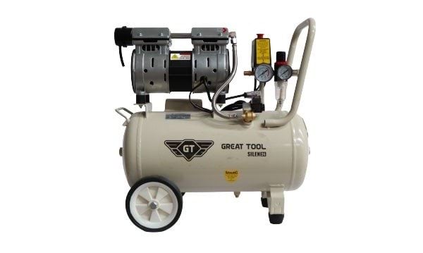 Compressor Silencioso Isento De Óleo 24L 1HP 230V Great Tool GTCP024000CMS
